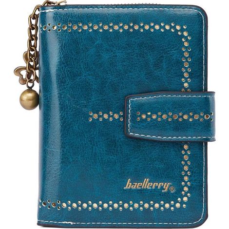 Petit portefeuille femme en cuir (cyan),