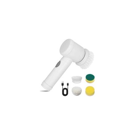 Cepillo de limpieza eléctrico, cepillo de limpieza eléctrico 4 en 1, cepillo giratorio de mano recargable, para baño, suelo, azulejos, bañera, cocina, horno, coche.