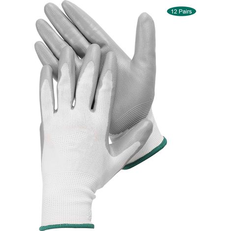 12 Paar professionelle Nitrilhandschuhe, verschleißfest, Sicherheits-Arbeitshandschuhe (1/5)