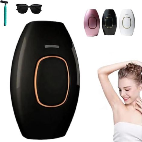 Filiyano-Appareil d'épilation à lumière pulsée pour femmes - 5 niveaux de luminosité - portable, livré avec lunettes et rasoir (noir) (1/5)