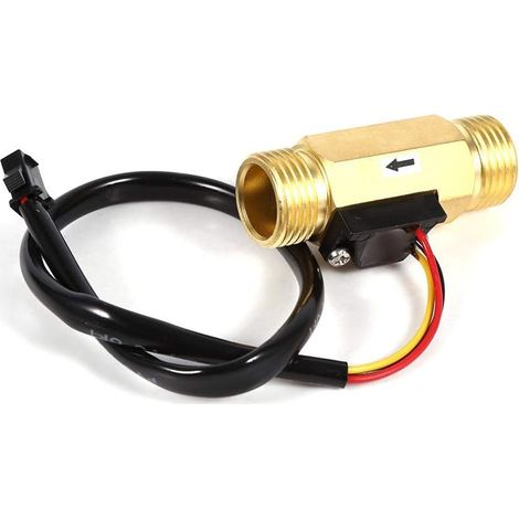Interrupteur de débit d'eau 1-30L / Min, 1Pc G1 / 2 "Capteur de débit d'eau Liquide à Effet Hall en cuivre Débitmètre Compteur (1/5)