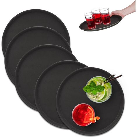 Rundes Serviertablett 5er Set 35 cm