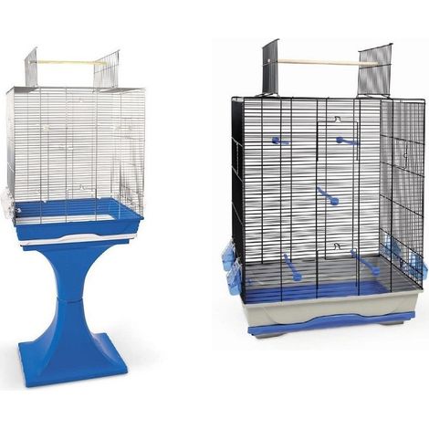 TrAdE Shop Traesio - Gabbia Per Uccelli Pappagalli Ambra Apertura Superiore Supporto 56,5x36,5x138cm -