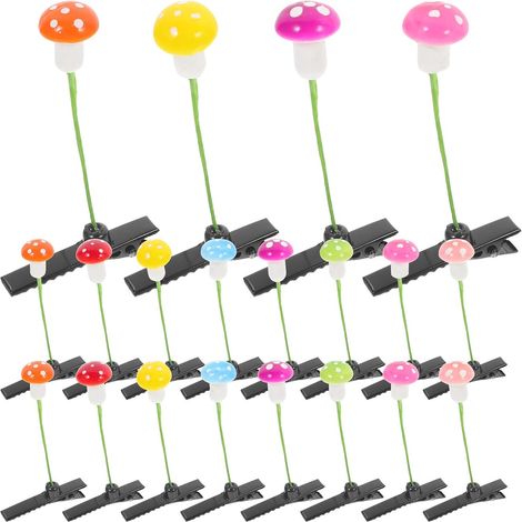 Lot de 30 Pinces à Cheveux de Champignon pour Fille, Accessoires Mignons en Plastique et Alliage de Zinc, Ambiance Estivale et Fêtes Couleur Aléatoire (1/5)