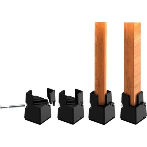 Noir Rehausseurs de Meubles Réglables 5cm avec Pince à Vis, 2 Pouces Rehausseur Pieds de Lit, Table, Canapé, Bureau, Rehausseur Meuble Robuste pour Pieds de Chaise de 0,8 à 1,6 Pouces (1/5)