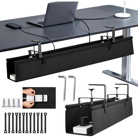 Organiseur de câbles fonctionnels sous le bureau - Plusieurs tailles disponibles pour s'adapter à différentes tables et câbles d'espace (1/4)