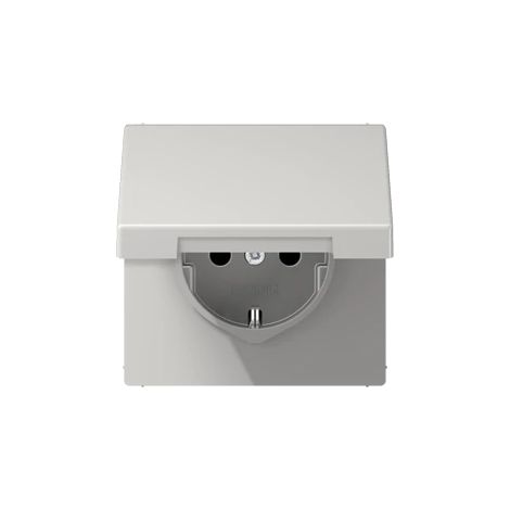 Jung Toma de corriente SCHUKO®, 16 A 250 V , tapa abatible, duroplástico, Serie LS, gris claro LS 1520 KL LG