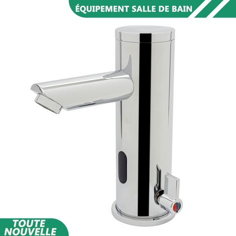 WAOBDLA Robinet de salle de bain du noyau de la vanne de cuivre du robinet de capteur automatique en acier inoxydable 304 avec 2x tuyaux (1/5)