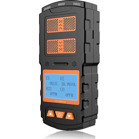 Détecteur de gaz rechargeable 4 Ex H2S Co O2 avec écran LCD multi-indicateurs lumineux pour alarme sonore, lumineuse et vibratoire, 4 détecteurs de gaz naturel personnels