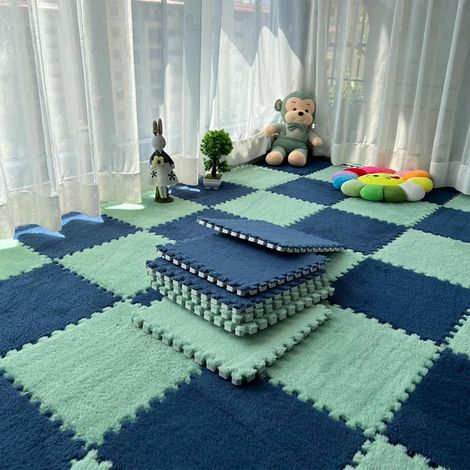 Lot de 12 tapis en mousse à emboîter bicolore (1/5)