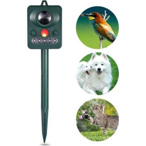 Répulsif Chat Exterieur, Ultrason Chat, Repulsif Chien, Charge Solaire,Chargement USB Prévenir Les Chiens et Les Chats, Les Oiseaux, pour Jardins, Champs, Pépinières