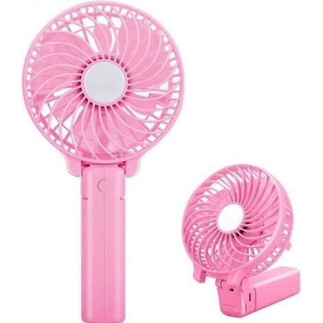 Ventilateur À Main - USB Rechargeable - 3 Vitesses - Pliable - Rose - 203 x 110 x 64 mm - Batterie Li-ion 2000 mAh ×1 (1/3)