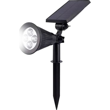Projecteur solaire d'éclairage paysager pour jardin, 4/7 LED, allumage/extinction automatique, pour cour, jardin ou allée (blanc, 4 LED) (1/5)