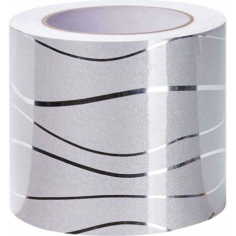 Selbstklebende Tapete mit wellenförmigem, kupferfarbenem Metallrand – Wand-, Schaufenster- oder Spiegeldekoration, einfach anzubringen und zu entfernen – wasserabweisendes PVC-Material – 10 cm × 5 m