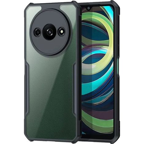 Funda para Xiaomi Redmi A3, con placa magnética, transparente/negra. (1/2)