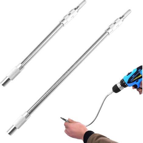 200 mm und 300 mm, 2 Stück 1/4"-Sechskantschaft-Bohrverlängerungen, flexibler Schraubendreher, Schraubendreher-Bit-Verlängerung für enge Stellen (1/5)