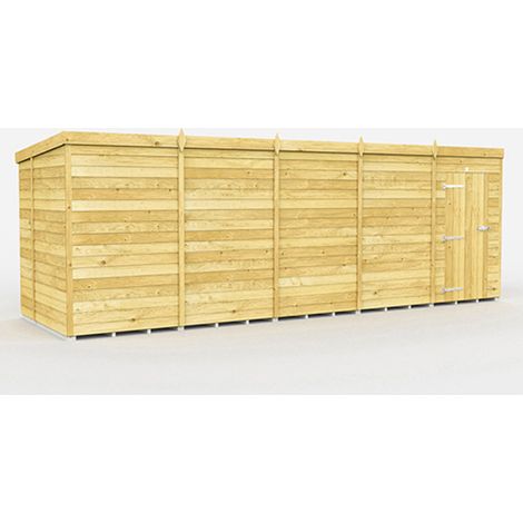 19 x 6 Feet Pent Shed - Single Door Without Windows - Wood - L178 x W560 x H201 cm