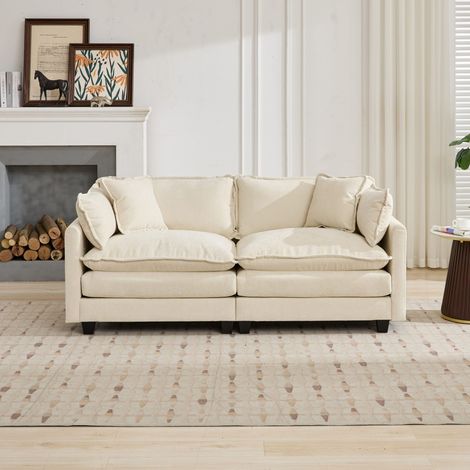 Sofa Sitzmöbel modular Chenille Beige komfortabel OKMYHOME (1/5)