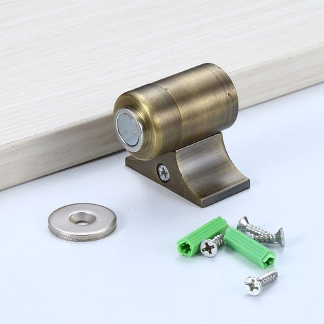 Butée Magnétique Inox Sans Barrière Verrou Chambre Enfants Bronze Vert (1/5)