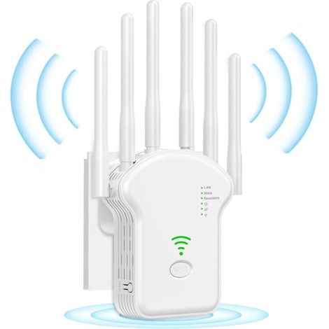 WLAN-Signalverstärker mit 6 Antennen, WLAN-Verstärker, Reichweite bis zu 1500 Quadratfuß