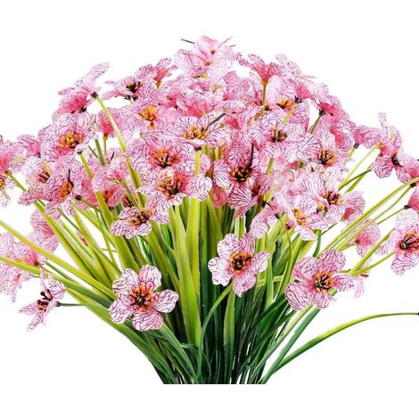 Artificielle Violettes Fleurs,6pcs -1635cm(Rose) De Fleurs En Plastique Artificielles,Résistantes Aux Uv,Sans Fondu,Pour Intérieur Extérieur Fenêtre (1/5)