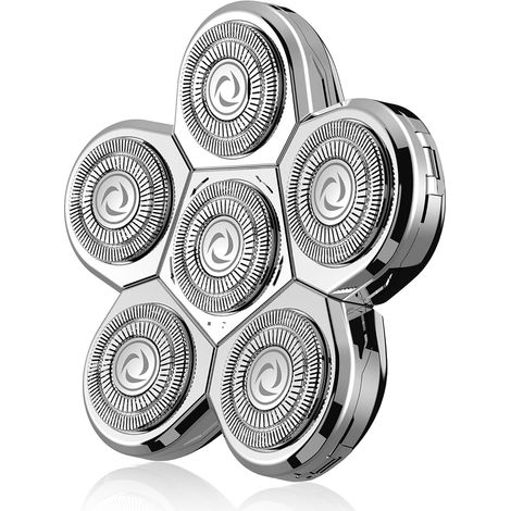 Razor for Bald Men, Shaving Head Replacement for Shaver, 6D Replacement Head for Head Shaver, Replacement Blades for Bald Men Shaving Head Only, Silver (1/5)