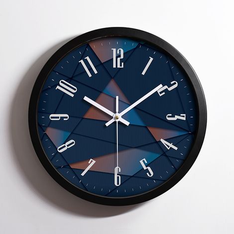 Horloge murale décorative pour salon, élégante et silencieuse, ronde, 30 cm (noire) (1/3)