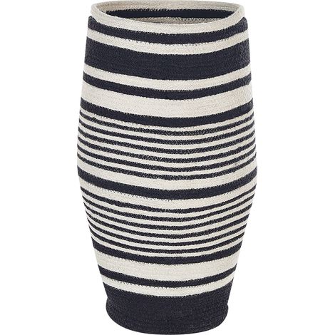 Cesta de algodón blanco negro 64 cm trenzado almacenaje accesorio Arrah