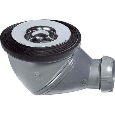Wirquin Pro – Bonde de douche NF Ø60 orientable horizontale/verticale – Débit 44/53 L/mn – Garde d'eau 50 mm – Grille ABS chromé (1/2)