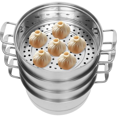 Cuit-vapeur, Acier Inoxydable 304, 5 Niveaux, Capacité de 9L, Diamètre de 32,5 cm, Poids Brut de 4,5 kg (1/5)