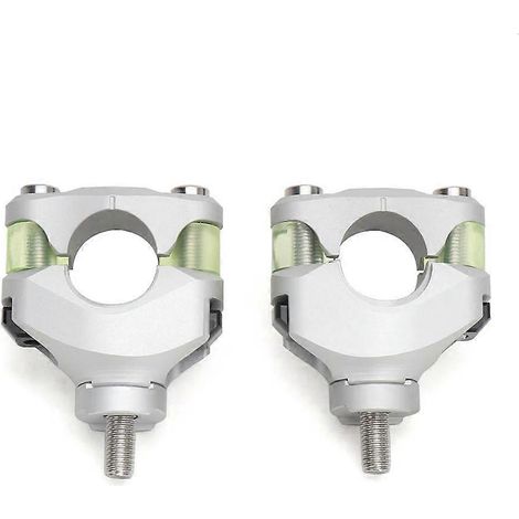 Rehausseur de guidon de moto 28 mm, adaptateur d'extension de guidon argenté (1/5)