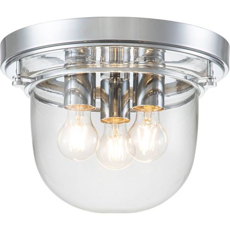 Elstead Quoizel Whistling Plafoniera Bowl Semi Incasso Cromo Lucido, IP44 (1/5)