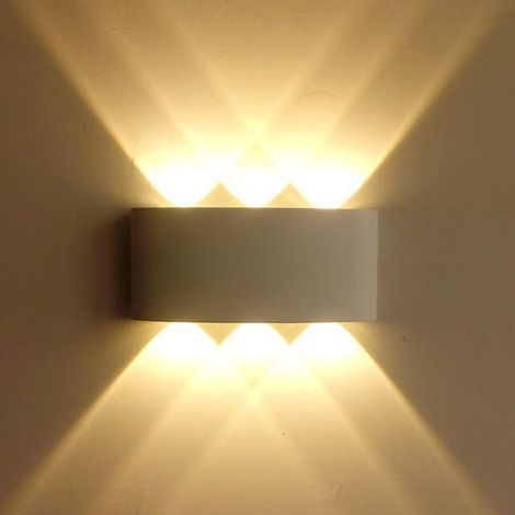 AIDUCHO Applique Murale Intérieur Led 6w Eclairage Extérieur Étanche Ip65 En Aluminium Lumière Up Down Spot Pour Chambre Salon Escalier Jardin Terrasse Patio Blanc Chaud (1/5)