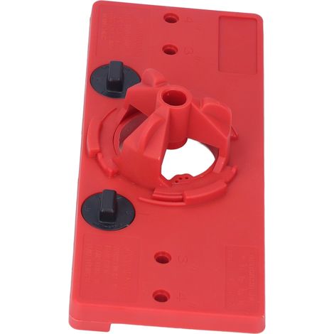 Kit de guidage de perçage pour charnières invisibles 35mm, gabarit de porte d'armoire avec 2 pinces en F en bois, rouge (1/5)