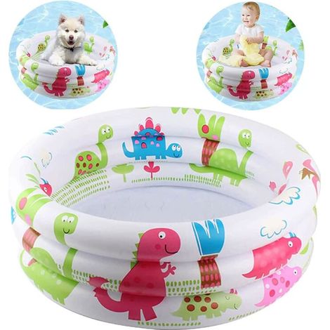 Piscine gonflable pour bébés, petite et mignonne, avec 3 anneaux, résistante et gonflable, 60 x 60 x 25 cm, multicolore. (1/5)