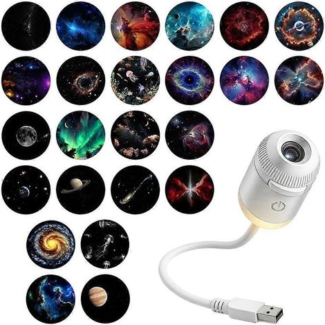 Projecteur d'étoiles galactiques 24 en 1, veilleuse USB, lampe de projection nébuleuse pour plafond, décoration de chambre (1/5)