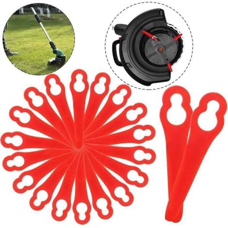 20 pcs Lames de Tondeuse pour RT250 Jardin pelouse Tondeuse Accessoires,lames de rechange,couteau en plastique, coupe-bordures sans (1/3)