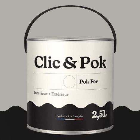 Peinture Fer Antirouille – Métal Extérieur Intérieur, Satinée, Protection Rouille - 2,5L - RAL 7038 - Gris agate