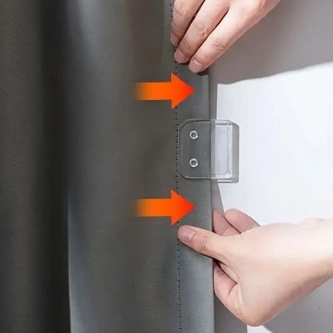 Clips Bloque Rideau de Douche Transparent Lot de 2 – Fixation Anti Éclaboussures Sans Perçage pour Salle de Bain (1/4)