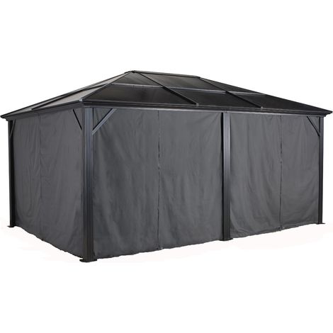 Sojag Rideaux avec clips pour pavillon Méridien 1216 Gris foncé