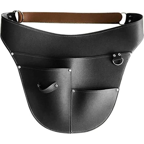 Étui de ceinture multifonctionnel en similicuir pour outils de jardin, pochette ajustable à la taille, imperméable, pour agriculteurs, fleuristes et hommes (noir). (1/5)