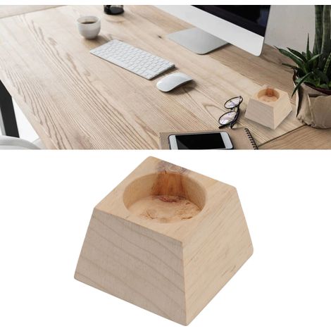 Retro-Kerzenhalter aus Holz in Trapezform für Weihnachts- und Hochzeitstische, Walnuss, 180 g, 7,5 x 4,4 x 4,8 cm, Naturfarbe, vielseitig verwendbar (1/5)