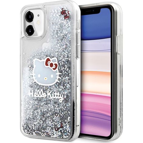 Hello Kitty Flüssigglitzer-Katzenkopf Silberne iPhone 11 Hülle (1/5)