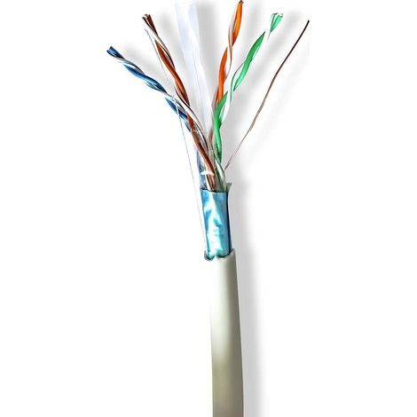 Bobina de cable cat6 varado futp solo cobre 3050 m para interior redondo lszh gris caja carton
