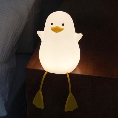 Veilleuse Bébé Canard, Lampe Enfant LED, Décoration Chambre Bébé, Lampe Chevet Mouette, Lumière Réglable USB Silicone, Veilleuse Chaude Sommeil (1/5)