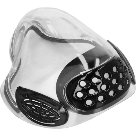 Antibeschlagfreie, transparente PC-Gesichtsmaske mit Atemfilter und Schutzvisier für erwachsene Lehrkräfte, schwarz (1/5)