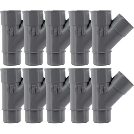 10 culottes pvc évacuation Ø32 Mâle Femelle 45° - Nicoll (1/5)