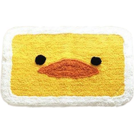 Tapis de sol antidérapant pour intérieur, absorption d'eau, paillasson pour maison salle de bain WC, motif canard jaune adorable 40x60cm (1/5)