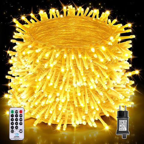 Guirlande Lumineuse Exterieure, 40m 400LEDs Guirlande Lumineuse Noel Intérieur et Extérieur étanche IP44, 8 Modes avec Télécommande pour Noël, Chambre, Décoration Sapin de Noel (1/5)