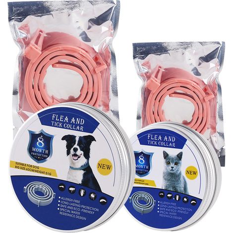 Collier anti-puces et tiques à base d’huiles essentielles végétales – 38 cm – Protection 1 mois – Chien et chat – 10 couleurs disponibles